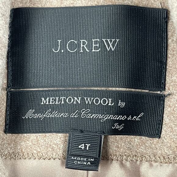 J Crew Melton Peacoat Jacket Womens 4T Beige Double Breasted Italian Wool Preppy - Picture 4 of 14
